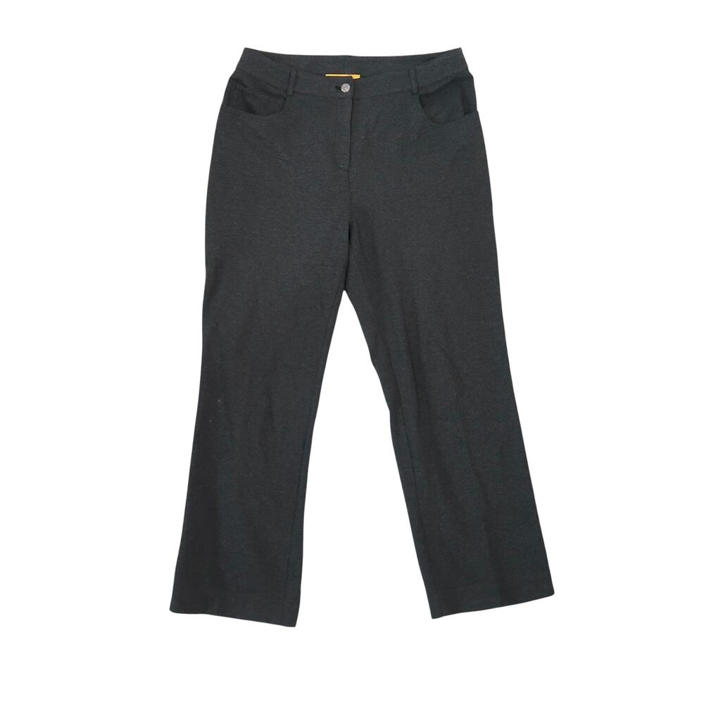 St. John Charcoal Grey Straight Leg Ponte Pants 8
